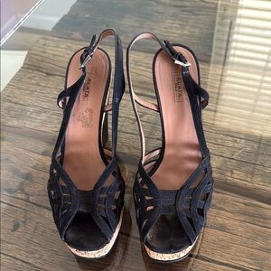 Alaia Black Slingback Sandals with Braided Detail